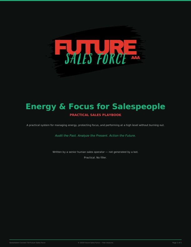 Energy & Focus for Salespeople cover