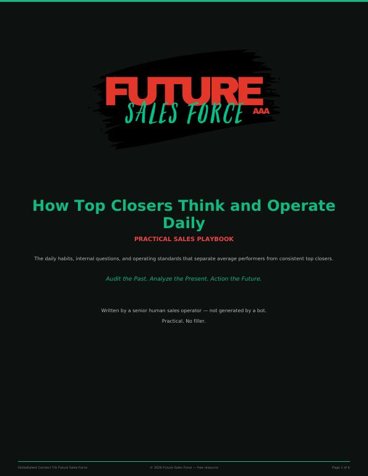 How Top Closers Think and Operate Daily cover