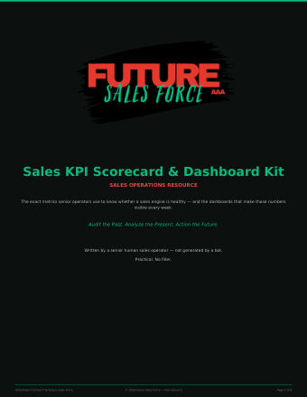 Sales KPI Scorecard & Dashboard Kit cover