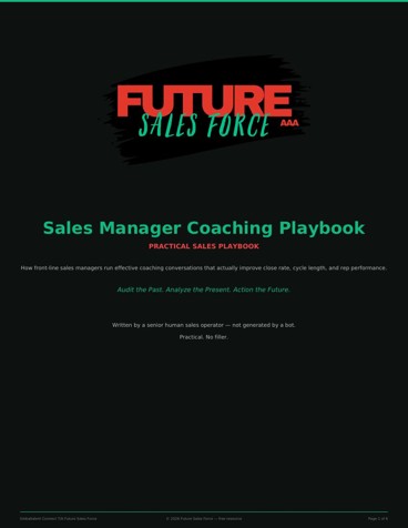 Sales Manager Coaching Playbook cover